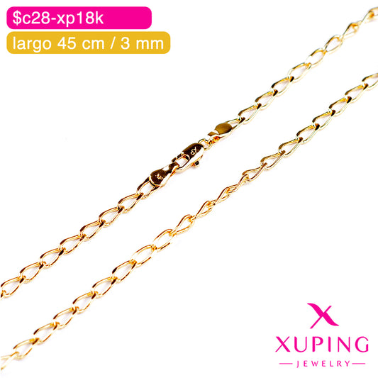(XPE_00591) Cadena eslabón cubano 45 cm / 3 mm