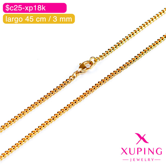 (XPE_00592) Cadena eslabón cubano 45 cm / 3 mm