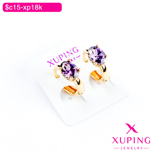 (XPB_02878) Aretes de zirconia ovalada