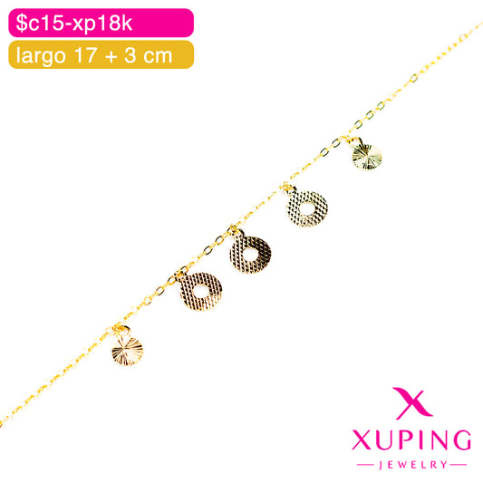 (XPH_00736) Pulsera de círculos 17 + 3 cm