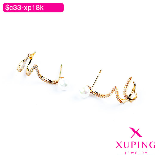 (XPB_03005) Aretes estilo trepador de perla