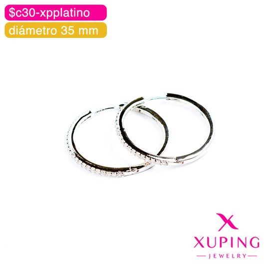 (XPB_03018) Argollas con zirconias ø 35 mm