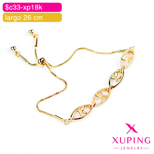 (XPH_00738) Pulsera ajustable de mariposas
