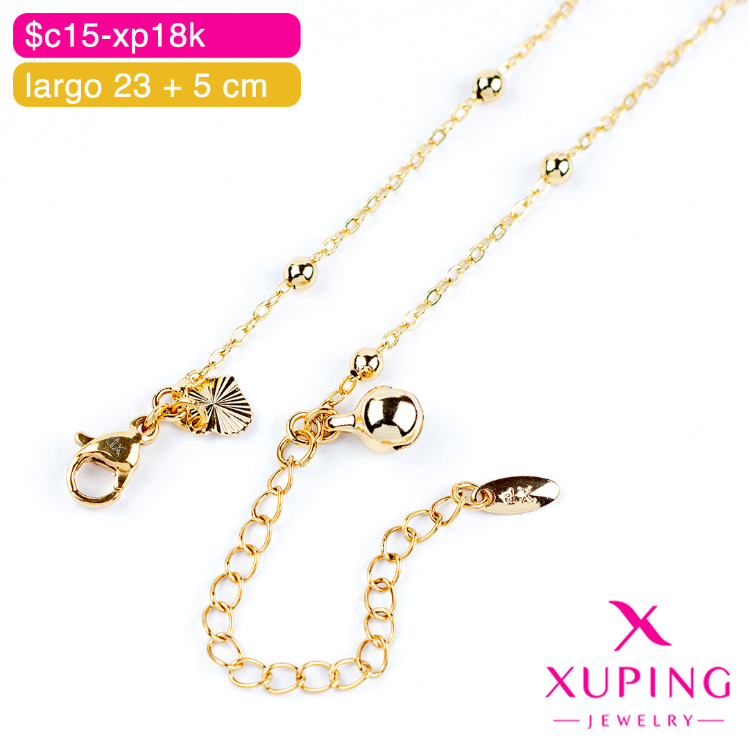 (XPI_00482) Tobillera de bolitas 23 + 5 cm