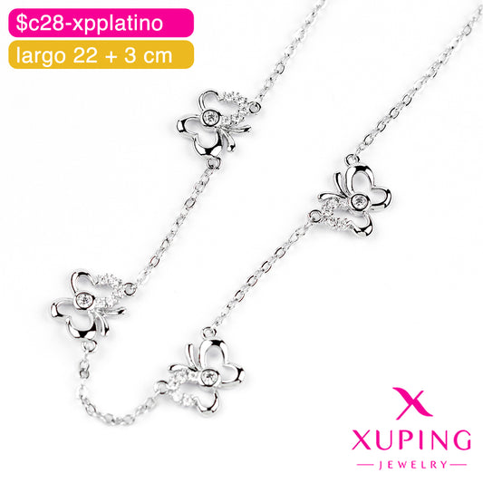 (XPI_00483) Tobillera de mariposas 22 + 3 cm