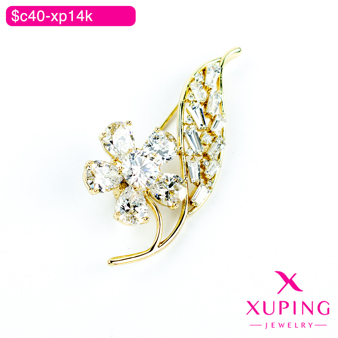 (XPD_00028) Broche de flor y espiga 14K
