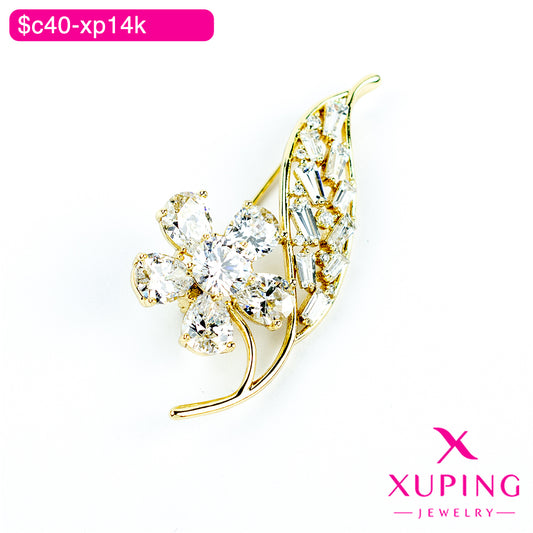 (XPD_00028) Broche de flor y espiga 14K
