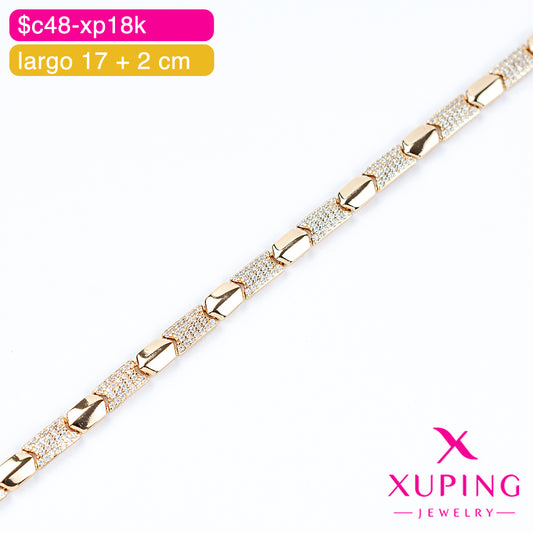 (XPH_00753) Pulsera de zirconias 17 + 2 cm