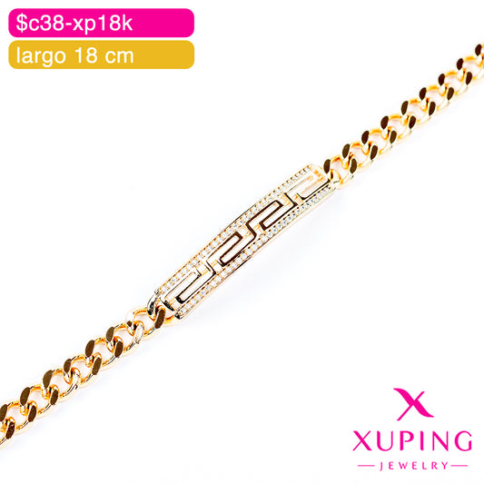 (XPH_00756) Pulsera con plancha calada 18 cm