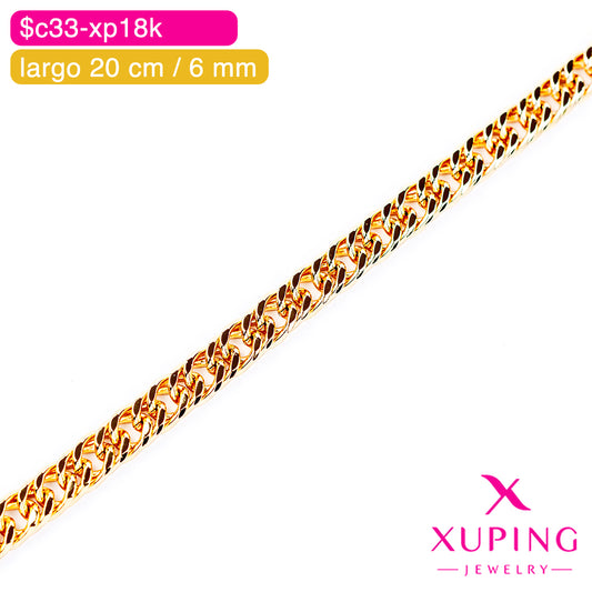 (XPH_00759) Pulsera eslabón cubano 20 cm / 6 mm