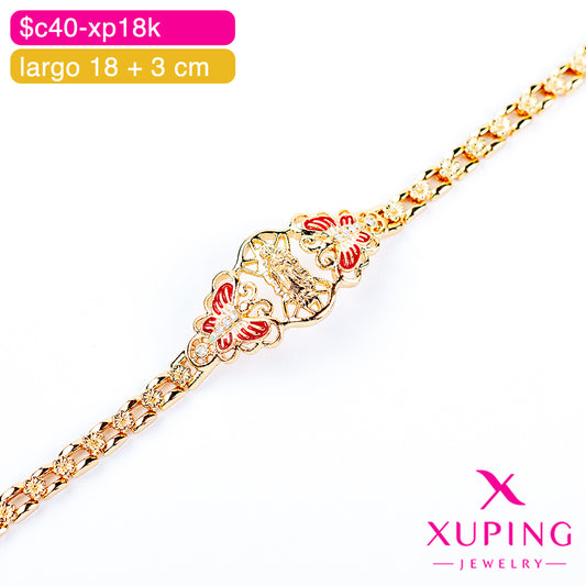 (XPH_00760) Pulsera de la Vírgen de Guadalupe 18 + 3 cm