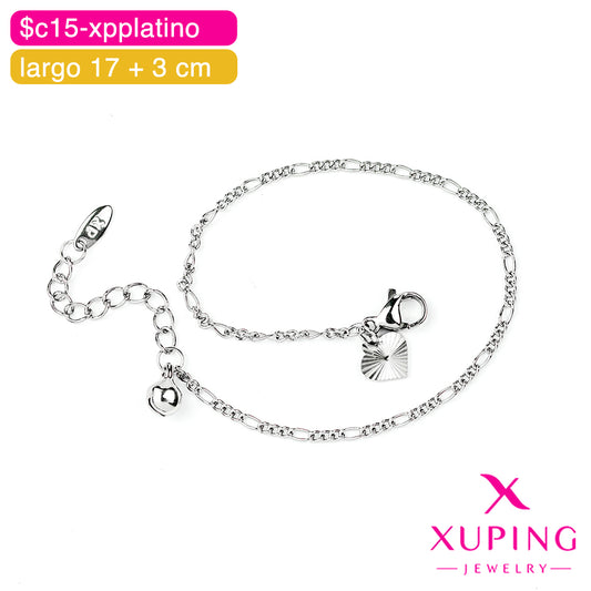 (XPH_00784) Pulsera eslabón fígaro 17 + 3 cm