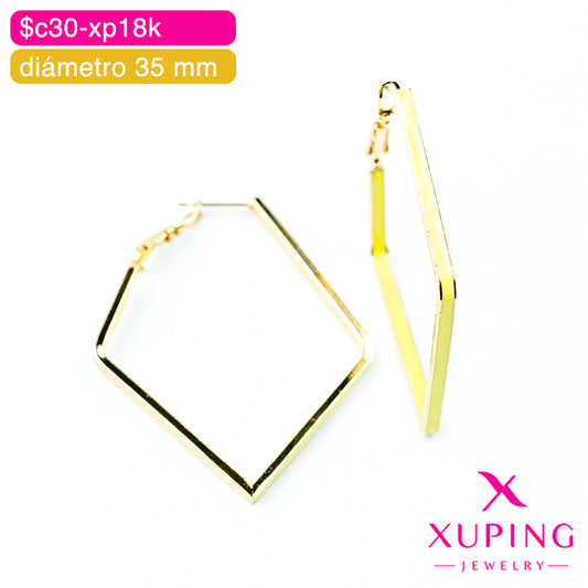 (XPB_03064) Argollas de rombo esmaltadas ⌀ 35 mm