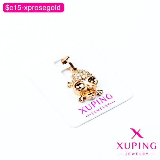 (XPF_00638) Dije de calavera | Oro rosa