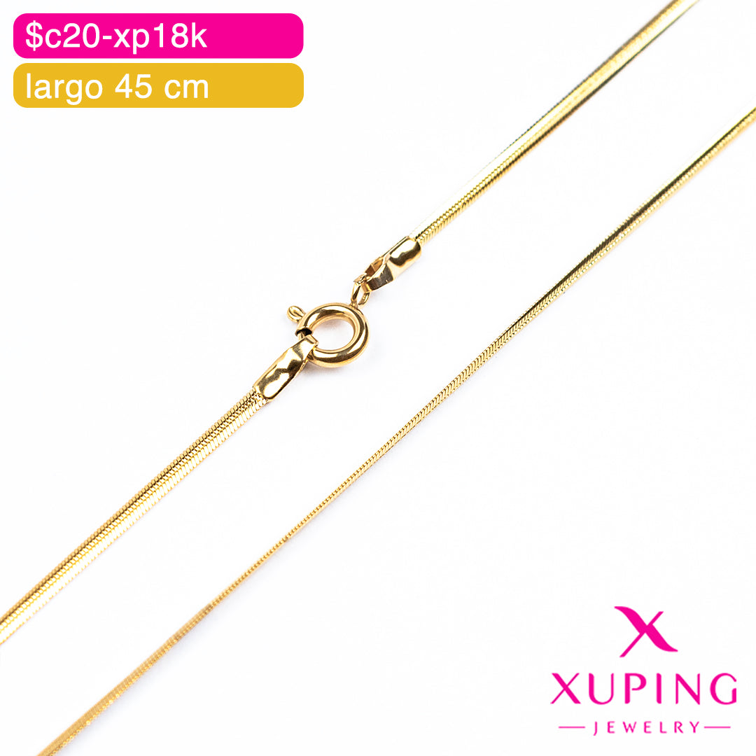 (XPE_00647) Cadena eslabón serpiente plana 45 cm