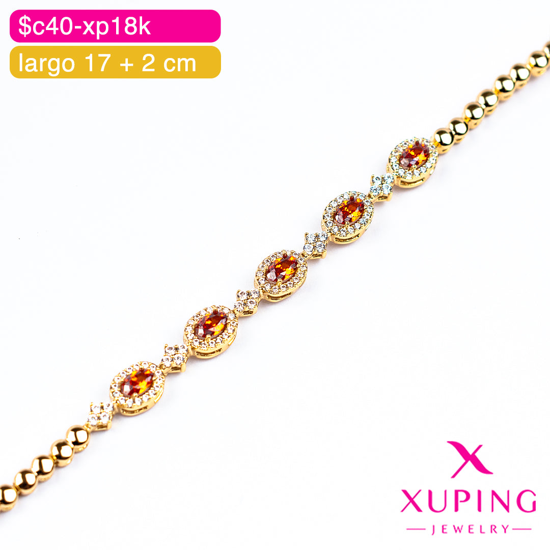 (XPH_00793) Pulsera de óvalos 17 + 2 cm