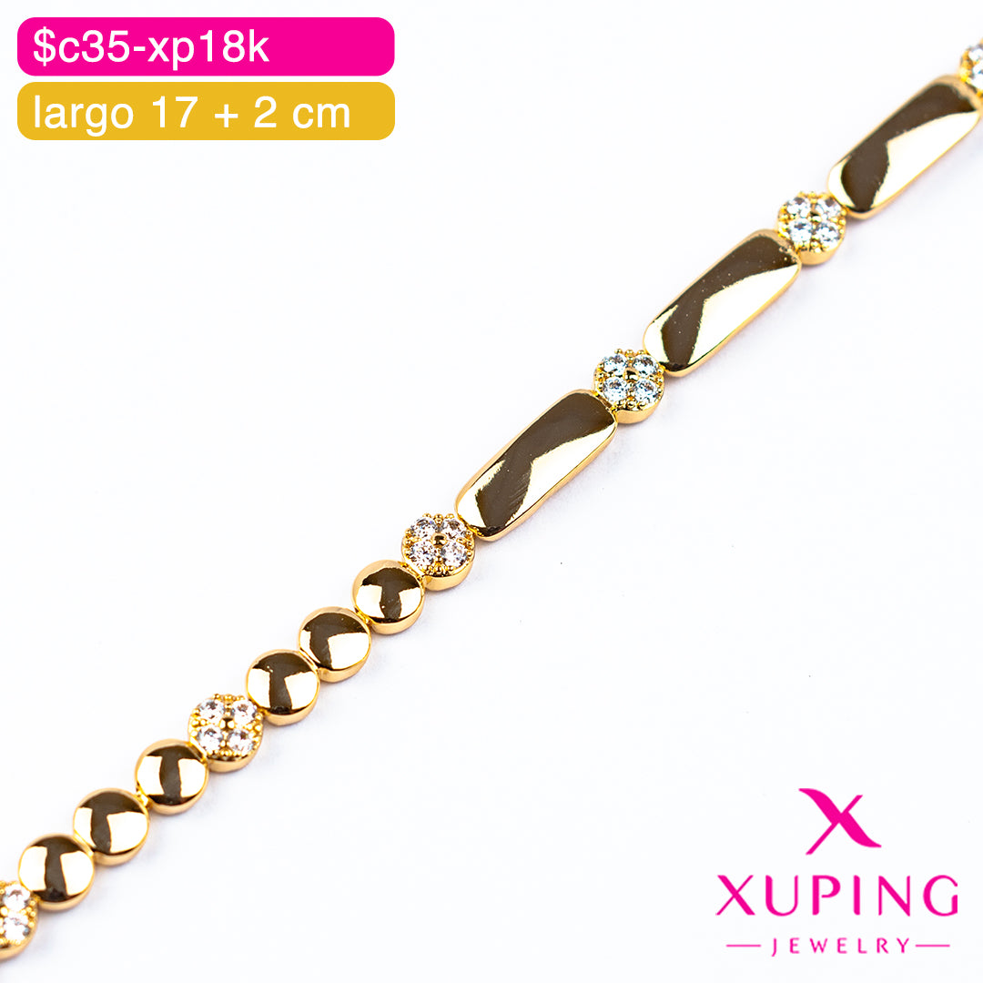 (XPH_00807) Pulsera diseño doble 17 + 2 cm