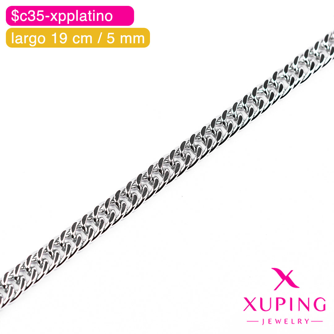 (XPH_00809) Pulsera eslabón cubano 19 cm / 5 mm