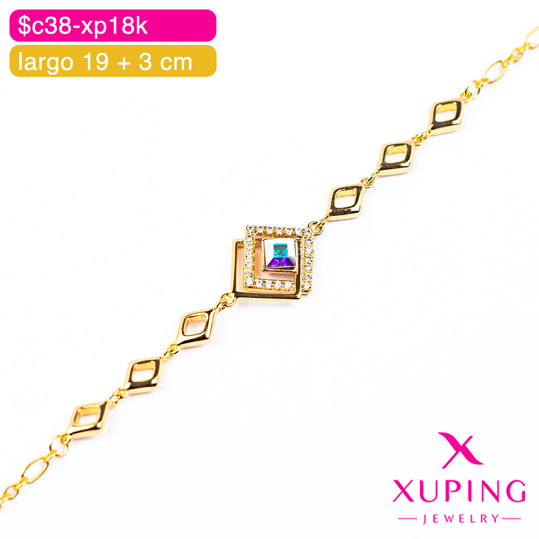 (XPH_00819) Pulsera de rombo 19 + 3 cm