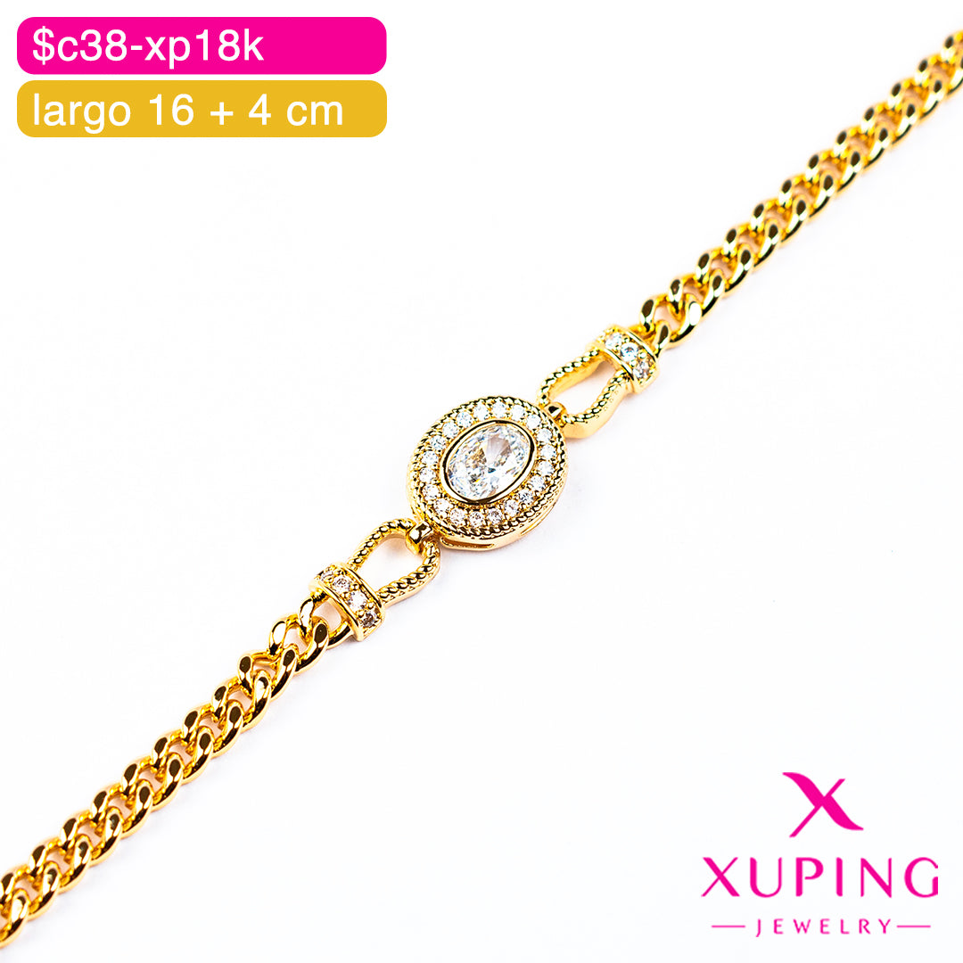 (XPH_00820) Pulsera de óvalo 16 + 4 cm