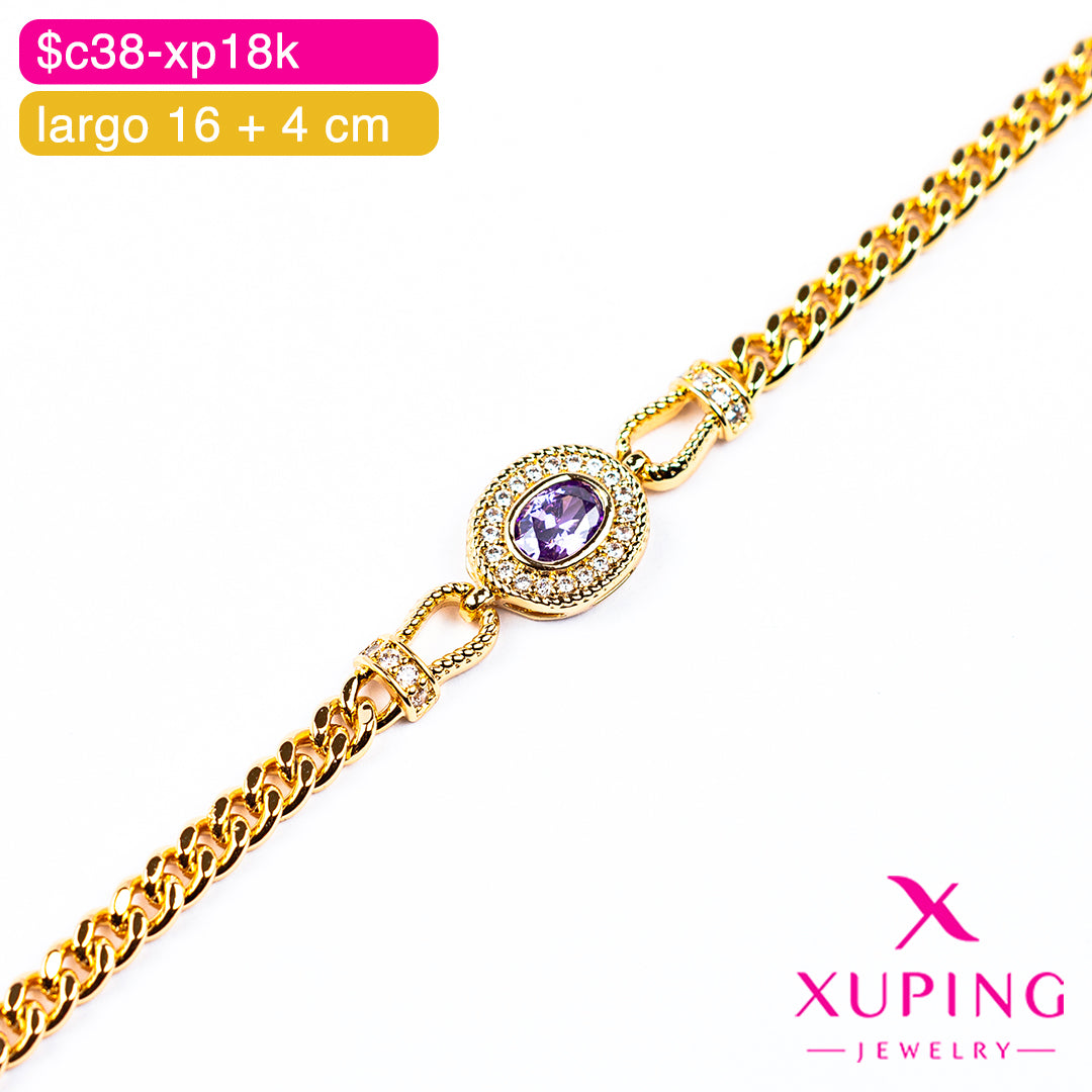 (XPH_00821) Pulsera de óvalo 16 + 4 cm