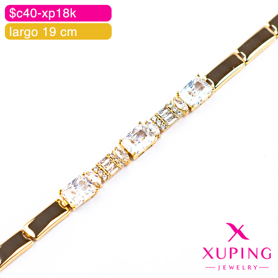 (XPH_00828) Pulsera de rectángulos 19 cm