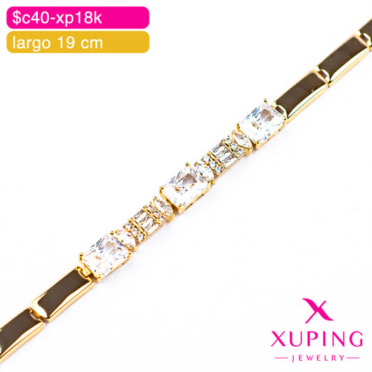 (XPH_00828) Pulsera de rectángulos 19 cm