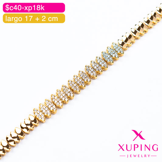 (XPH_00829) Pulsera de ojivales 17 + 2 cm