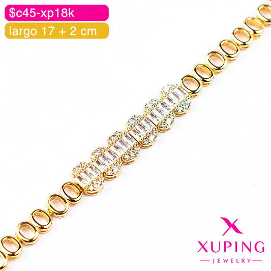 (XPH_00836) Pulsera de óvalos 17 + 2 cm