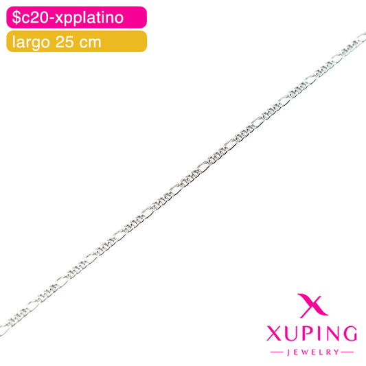 (XPI_00485) Tobillera eslabón fígaro 25 cm