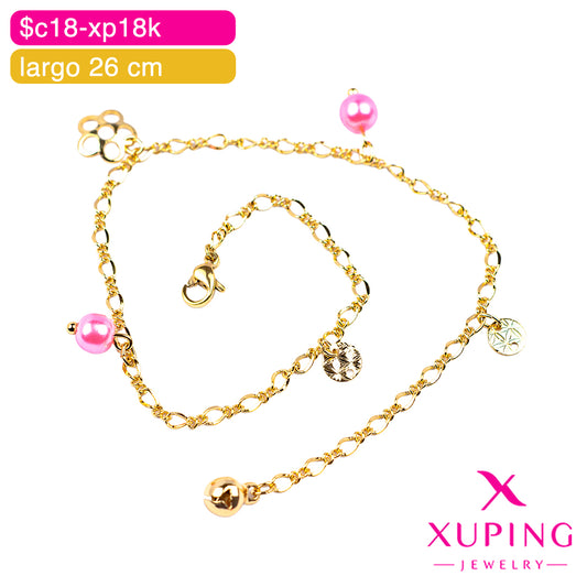 (XPI_00486) Tobillera de flor 26 cm