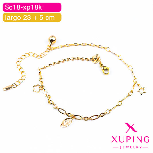 (XPI_00487) Tobillera con dijes 23 + 5 cm