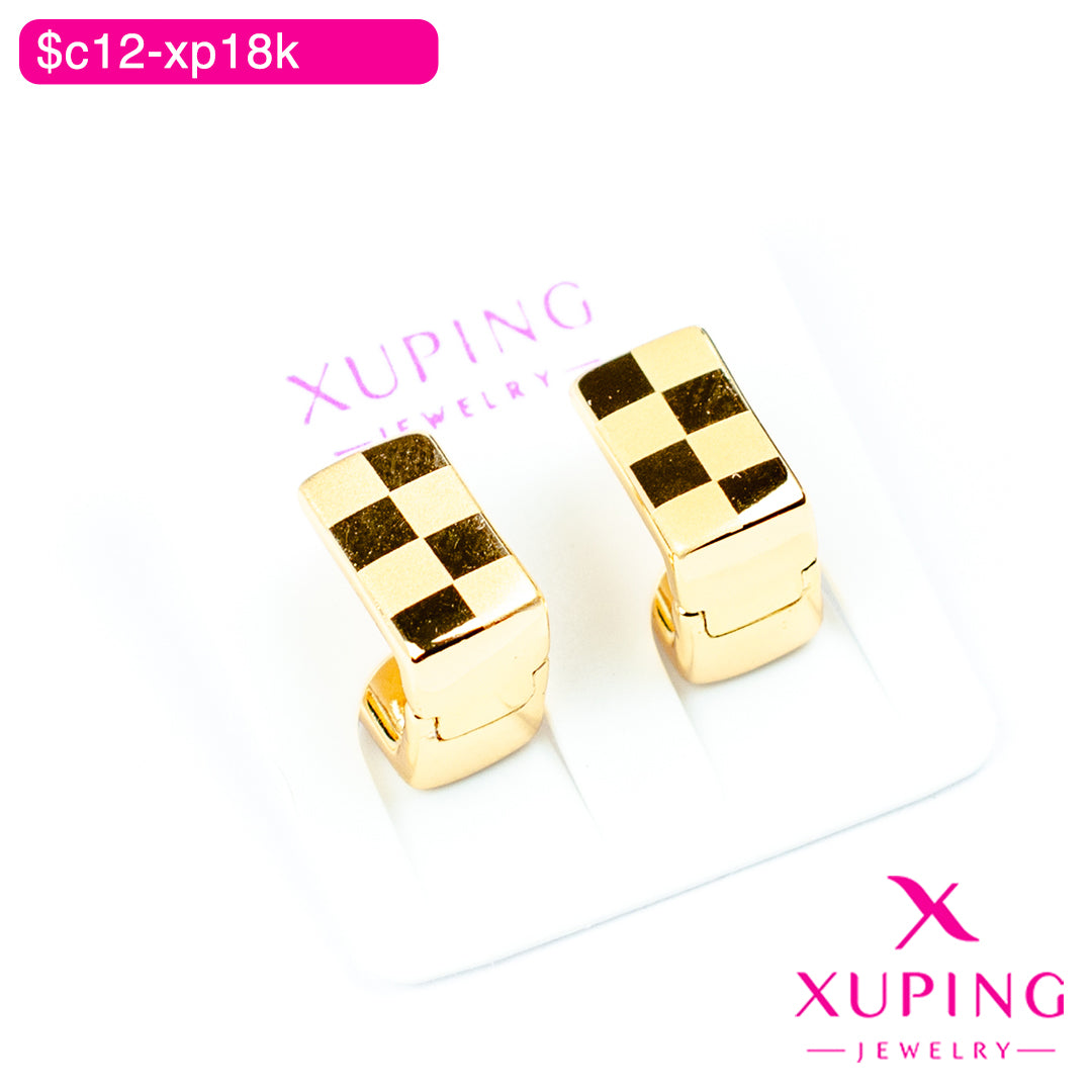 (XPB_03124) Aretes de estampado de ajedrez