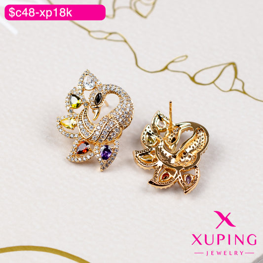 (XPB_03266) Aretes pegados de pavo real