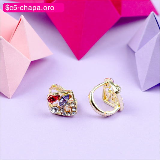 (PFB_00571) Aretes de cuadrado 14K