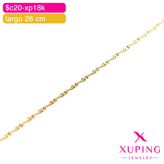 (XPI_00493) Tobillera eslabón singapur 26 cm