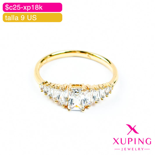 (XPA_01035) Anillo con zirconias 9 US