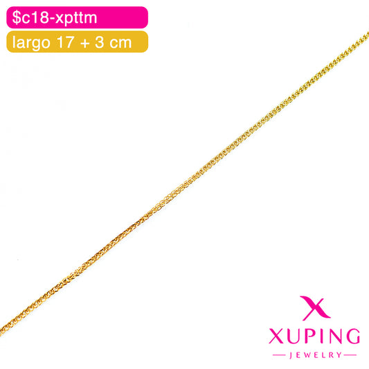 (XPH_00861) Pulsera eslabón tejido chino 17 + 3 cm