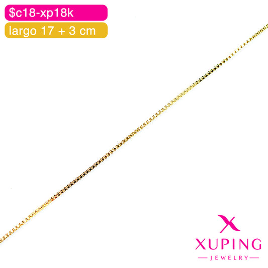 (XPH_00862) Pulsera eslabón de caja 17 + 3 cm