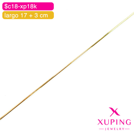 (XPH_00863) Pulsera eslabón cola de ratón 17 + 3 cm