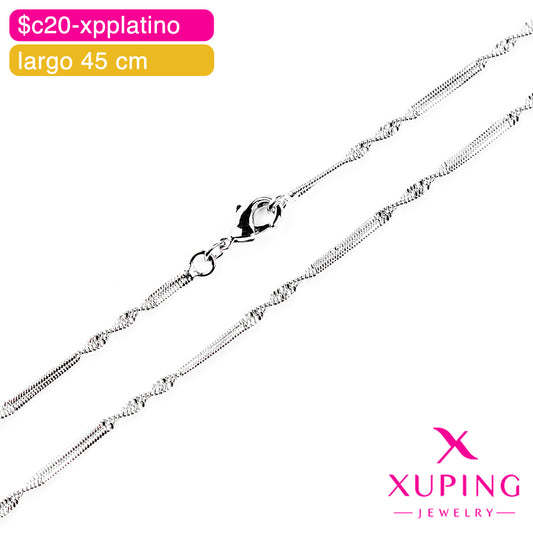 (XPE_00698) Cadena eslabón singapur entorchado 45 cm
