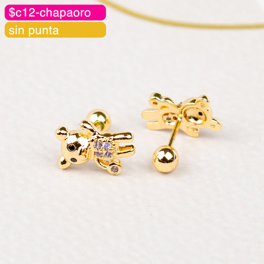 (PFB_00595) Aretes de bolita de oso