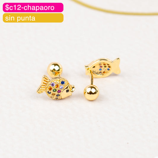(PFB_00592) Aretes de bolita de pez