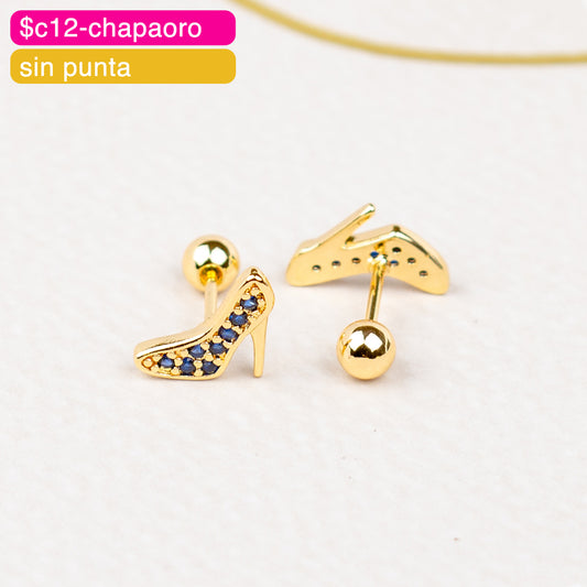 (PFB_00626) Aretes de bolita de tacón