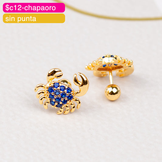 (PFB_00623) Aretes de bolita de cangrejo