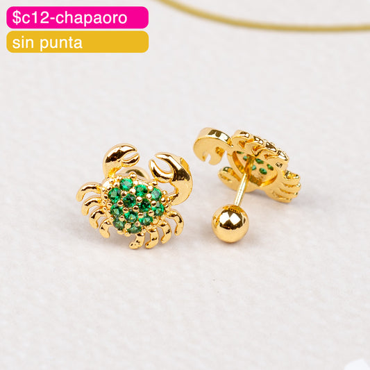 (PFB_00624) Aretes de bolita de cangrejo