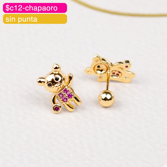 (PFB_00629) Aretes de bolita de oso