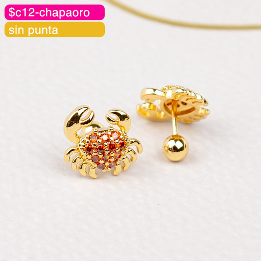 (PFB_00628) Aretes de bolita de cangrejo