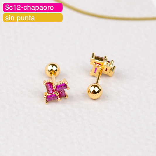 (PFB_00584) Aretes de bolita de cuadrado