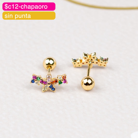 (PFB_00587) Aretes de bolita de flores